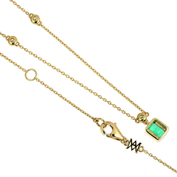 ミラモア/MILAMORE K18YG エメラルド ダイヤモンド ペンダントネックレス 0.30ct D0.06ct