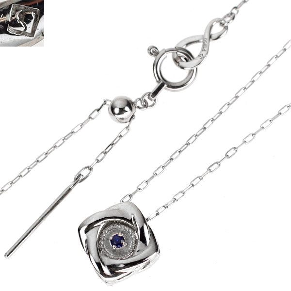 wish upon a star/フェスタリア Pt950/ Pt850 サファイア ダイヤモンド ペンダントネックレス 0.10ct D0.06ct ライフィニティノベル