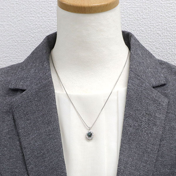 希少 K18WG アレキサンドライトキャッツアイ ダイヤモンド ペンダントネックレス 1.265ct D0.501ct