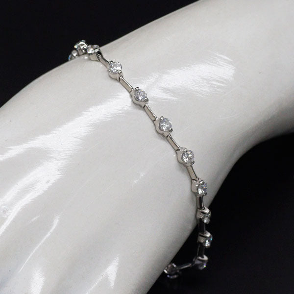 Pt850 ダイヤモンド ブレスレット 3.01ct テニス