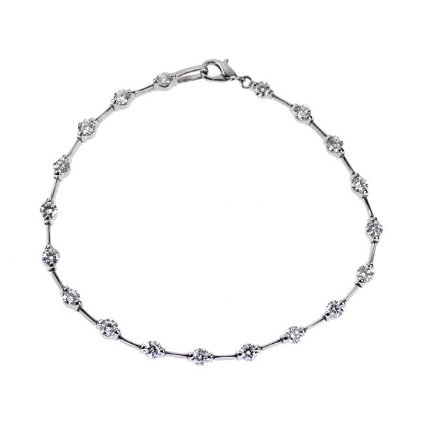Pt850 ダイヤモンド ブレスレット 3.01ct テニス