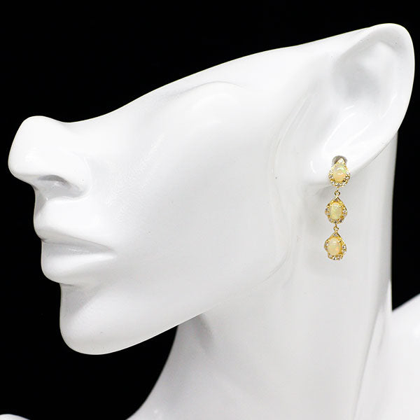 K18YG オパール ダイヤモンド ピアス 2.00ct D0.40ct — セルビー K18YG オパール ダイヤモンド ピアス 2.00ct D0.40ct — セルビー