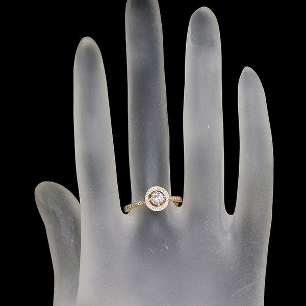 フォーエバーマーク K18YG ダイヤモンド リング 0.30ct D0.17ct