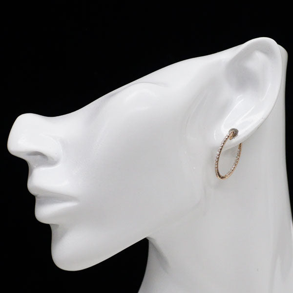 K18PG ダイヤモンド ピアス 0.50ct フープ