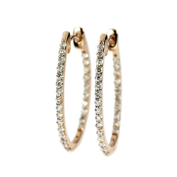 K18PG ダイヤモンド ピアス 0.50ct フープ