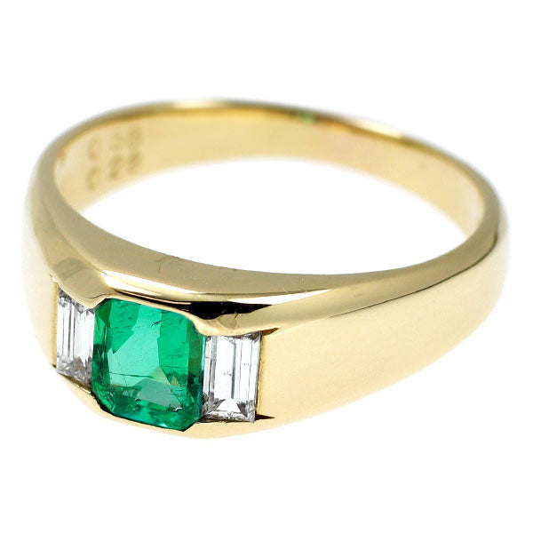 K18YG エメラルド ダイヤモンド リング 0.58ct D0.28ct