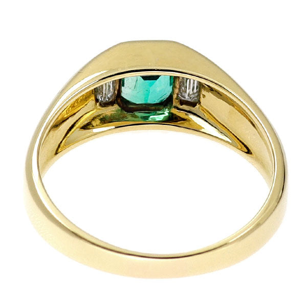 K18YG エメラルド ダイヤモンド リング 0.58ct D0.28ct