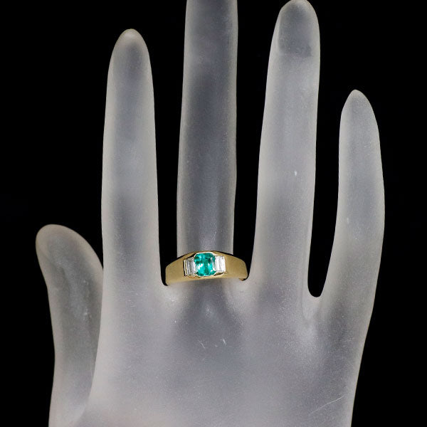 K18YG エメラルド ダイヤモンド リング 0.58ct D0.28ct