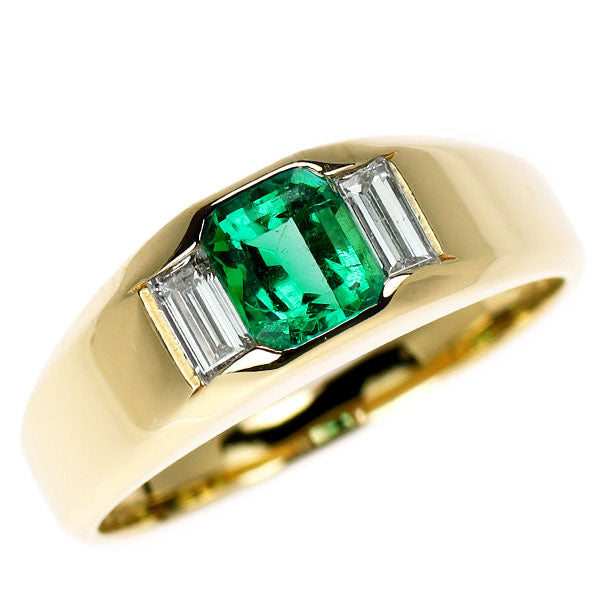 K18YG エメラルド ダイヤモンド リング 0.58ct D0.28ct