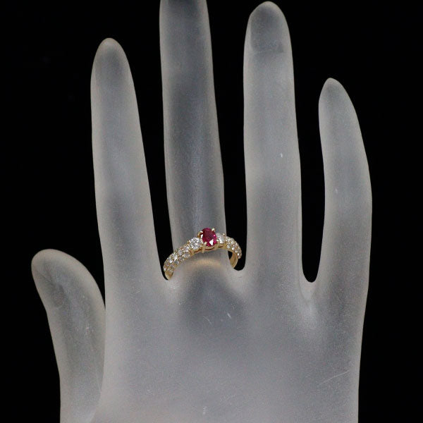 K18YG ルビー ダイヤモンド リング 0.40ct D0.40ct