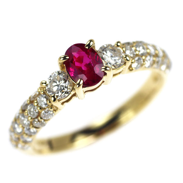 K18YG ルビー ダイヤモンド リング 0.40ct D0.40ct
