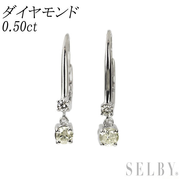 K18WG ダイヤモンド ピアス 0.50ct