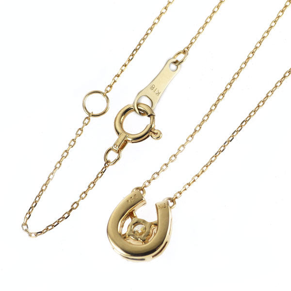 K18YG ダイヤモンド ペンダントネックレス 0.20ct 馬蹄