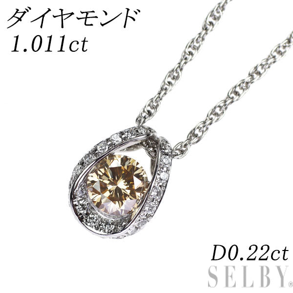 Pt900/ Pt850 ダイヤモンド ペンダントネックレス 1.011ct D0.22ct