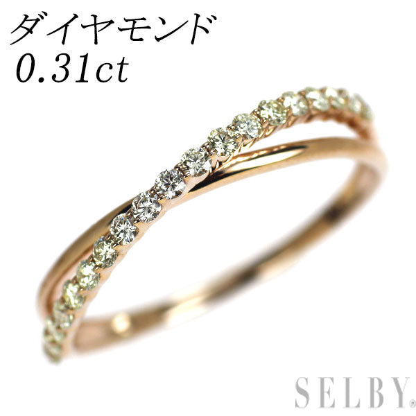 K18PG ダイヤモンド リング 0.31ct ハーフエタニティ