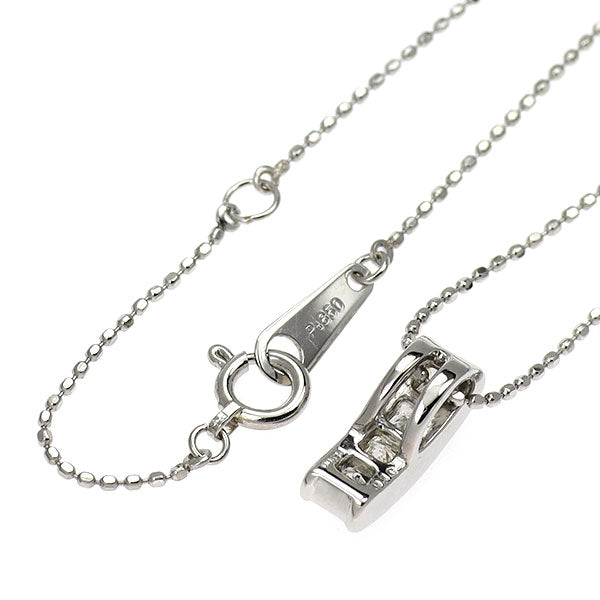 Pt900/ Pt850 プリンセスカット ダイヤモンド ペンダントネックレス 0.50ct