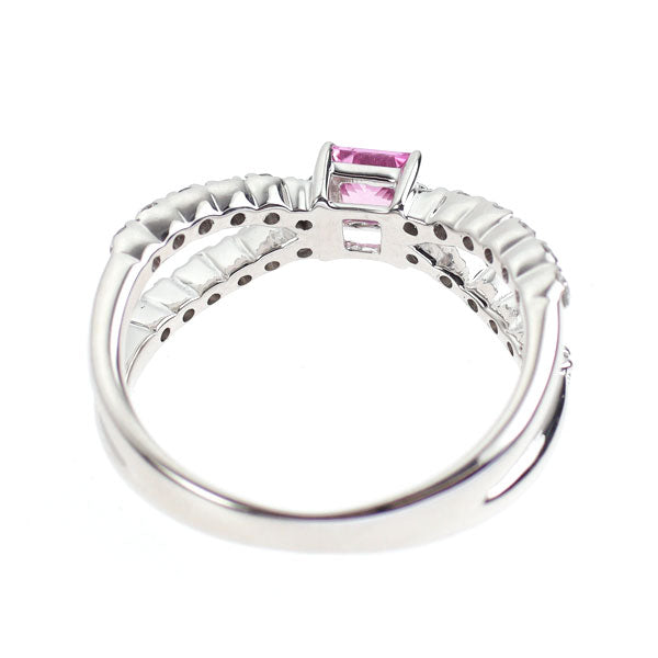 K18WG ピンクサファイア ダイヤモンド リング 0.382ct D0.27ct