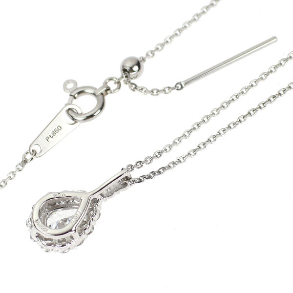 Pt900/ Pt850 ペアシェイプ ダイヤモンド ペンダントネックレス 0.511ct E SI2 D0.28ct
