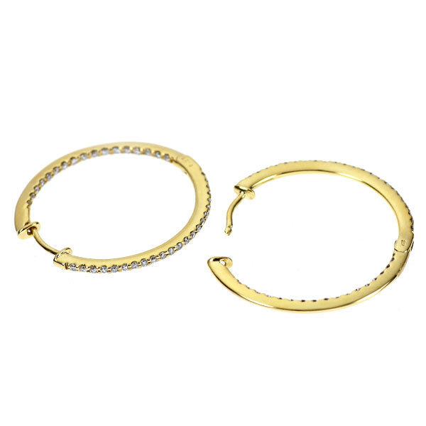 K18YG ダイヤモンド ピアス 0.50ct フープ