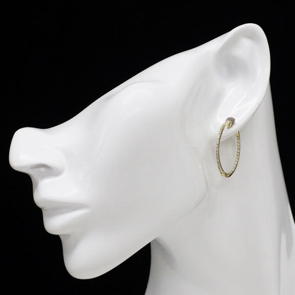K18YG ダイヤモンド ピアス 0.50ct フープ