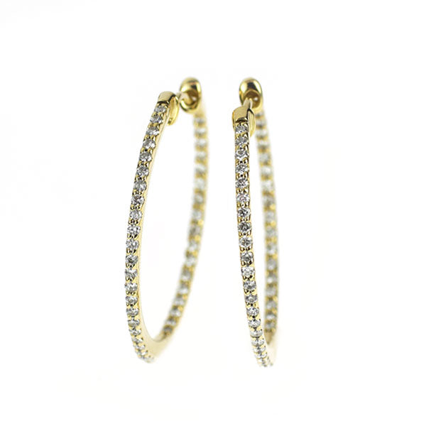 K18YG ダイヤモンド ピアス 0.50ct フープ