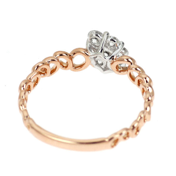 K18WG/PG ダイヤモンド リング 0.370ct
