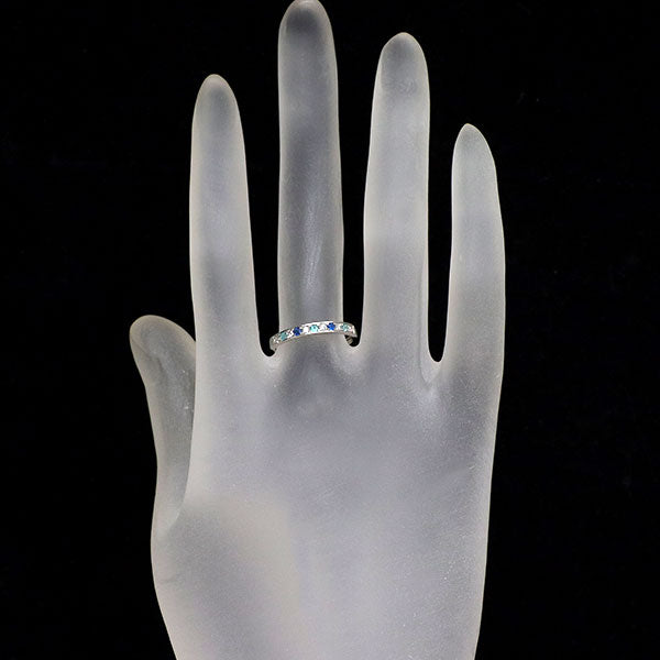 希少 Pt950 パライバトルマリン アウイナイト ダイヤモンド リング 0.04ct H0.03ct D0.09ct