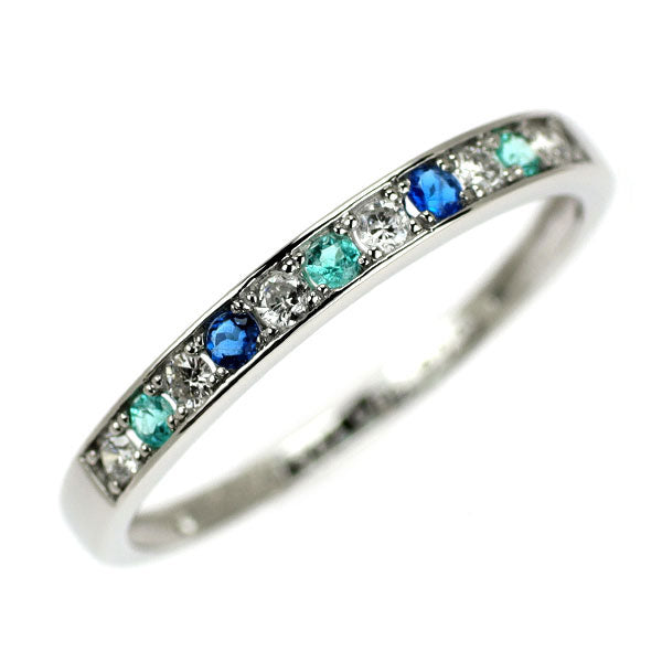 希少 Pt950 パライバトルマリン アウイナイト ダイヤモンド リング 0.04ct H0.03ct D0.09ct