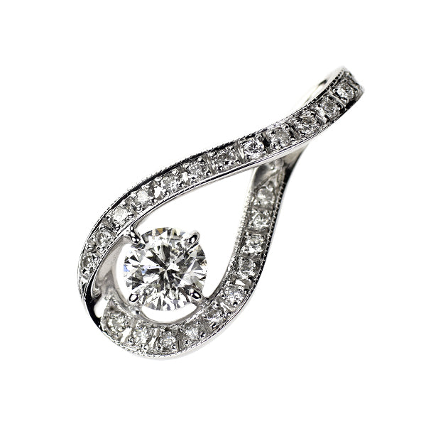 K18WG ダイヤモンド ペンダントトップ 0.744ct D0.26ct