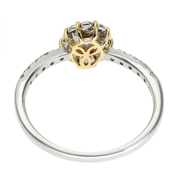 Pt900/ K18YG ローズカット ダイヤモンド リング 0.10ct D0.21ct
