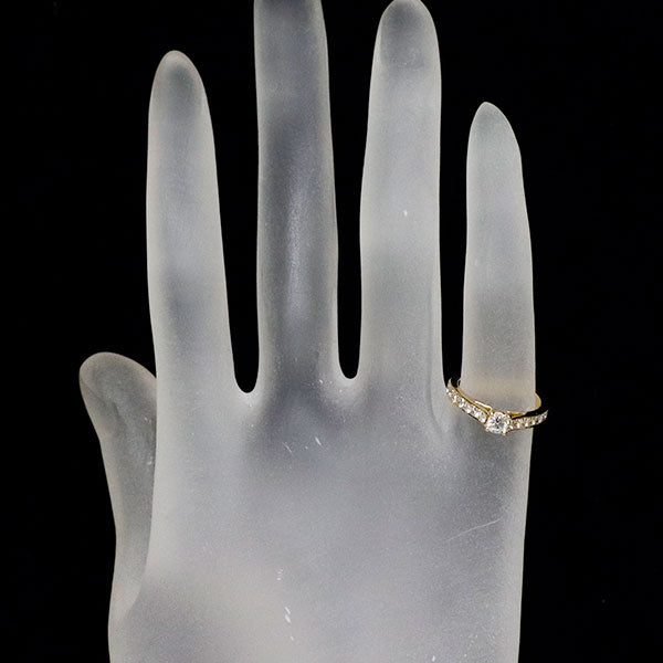 K18YG ダイヤモンド リング 0.17ct D0.53ct ピンキー フルエタニティ