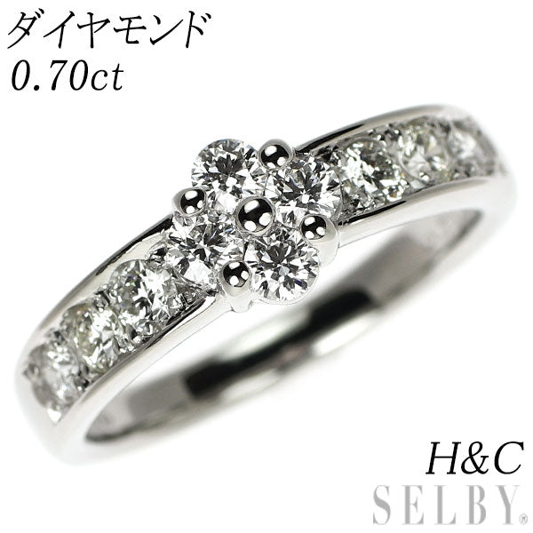 Pt900 H&C ダイヤモンド リング 0.70ct フラワー