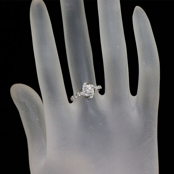 Pt950 ダイヤモンド リング 0.23ct D VVS2 3EX D0.35ct