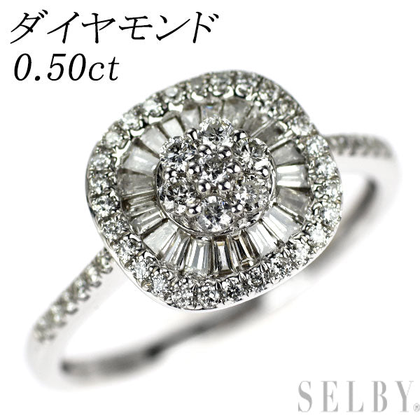 K18WG ダイヤモンド リング 0.50ct