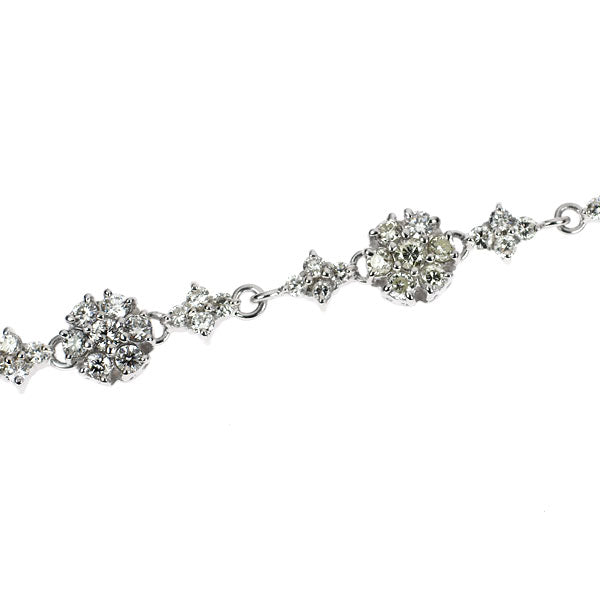 K18WG ダイヤモンド ブレスレット 1.20ct フラワー