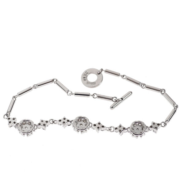 K18WG ダイヤモンド ブレスレット 1.20ct フラワー