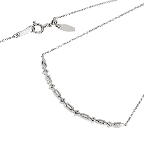 Pt900/ Pt850 カラーレス/トリートブルー ダイヤモンド ペンダントネックレス 0.50ct
