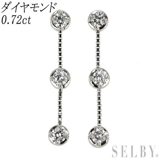 K18WG ダイヤモンドピアス 0.72ct 【公式通販】