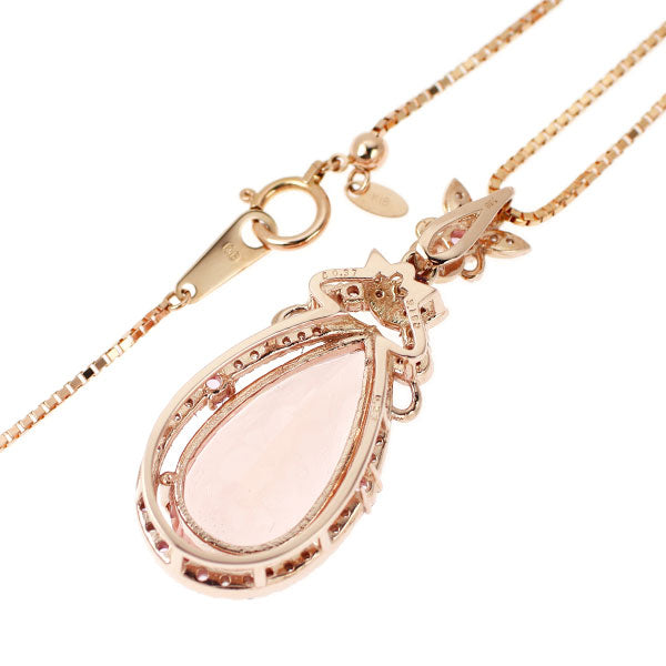 K18PG モルガナイト ピンクサファイア ダイヤ ペンダントネックレス 9.162ct PS0.23ct D0.37ct