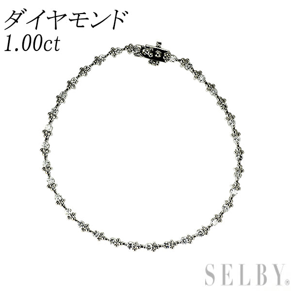Pt850 ダイヤモンド テニスブレスレット 1.00ct