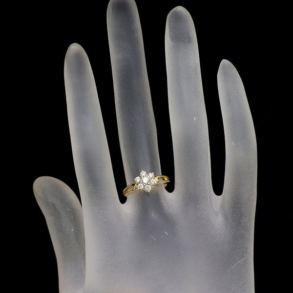 ミキモト K18YG ダイヤモンド リング 0.34ct フラワー