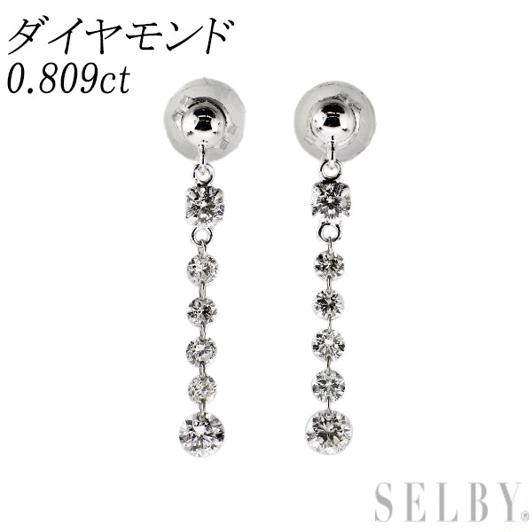 K18WG ダイヤモンド ピアス 0.809ct