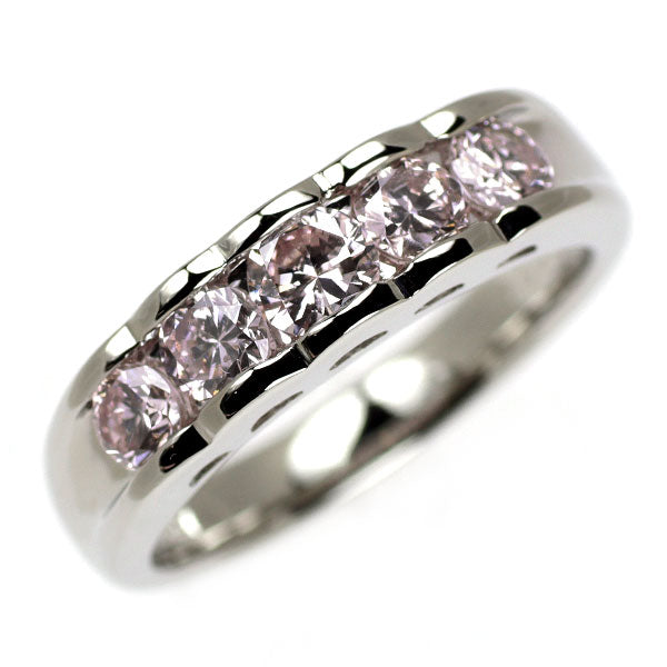 希少 Pt900 天然ピンク ダイヤモンド リング 0.859ct 一文字