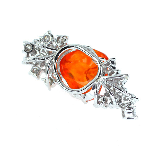 Pt900 ファイアーオパール ダイヤモンド ペンダントトップ 3.15ct D0.73ct
