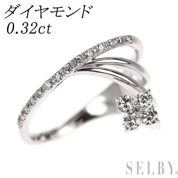 K18WG ダイヤモンド リング 0.32ct