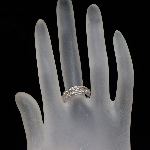 K18YG/ Pt900 ダイヤモンド リング 0.71ct パヴェ