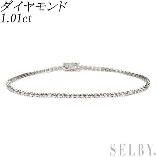 K18WG ダイヤモンド テニス ブレスレット 1.01ct — セルビーオンライン