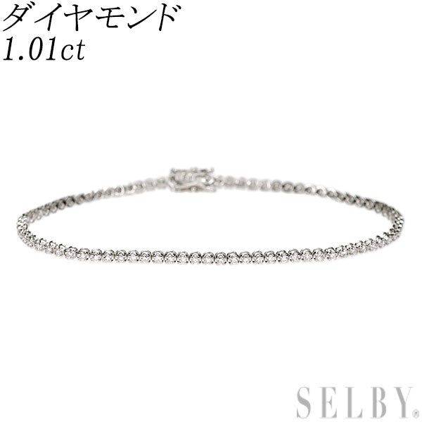 K18WG ダイヤモンド テニス ブレスレット 1.01ct