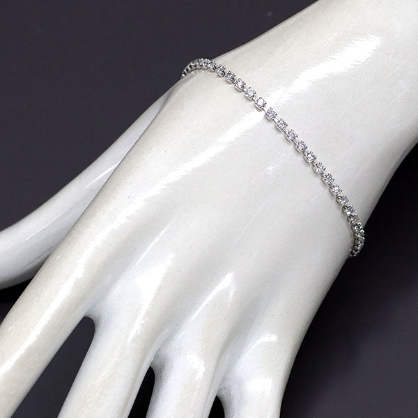 K18WG ダイヤモンド ブレスレット 2.003ct テニス