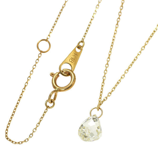K18YG ブリオレットカット ダイヤモンド ネックレス 0.807ct LY I1